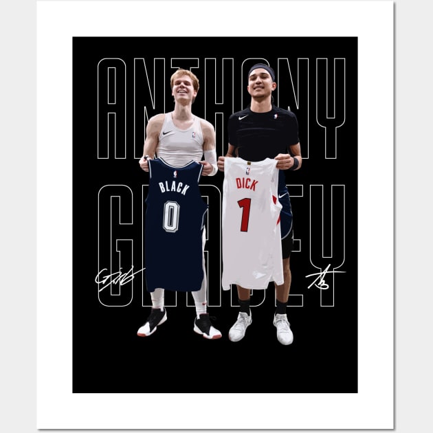 Gradey Dick x Anthony Black Jersey Swap Wall Art by Juantamad